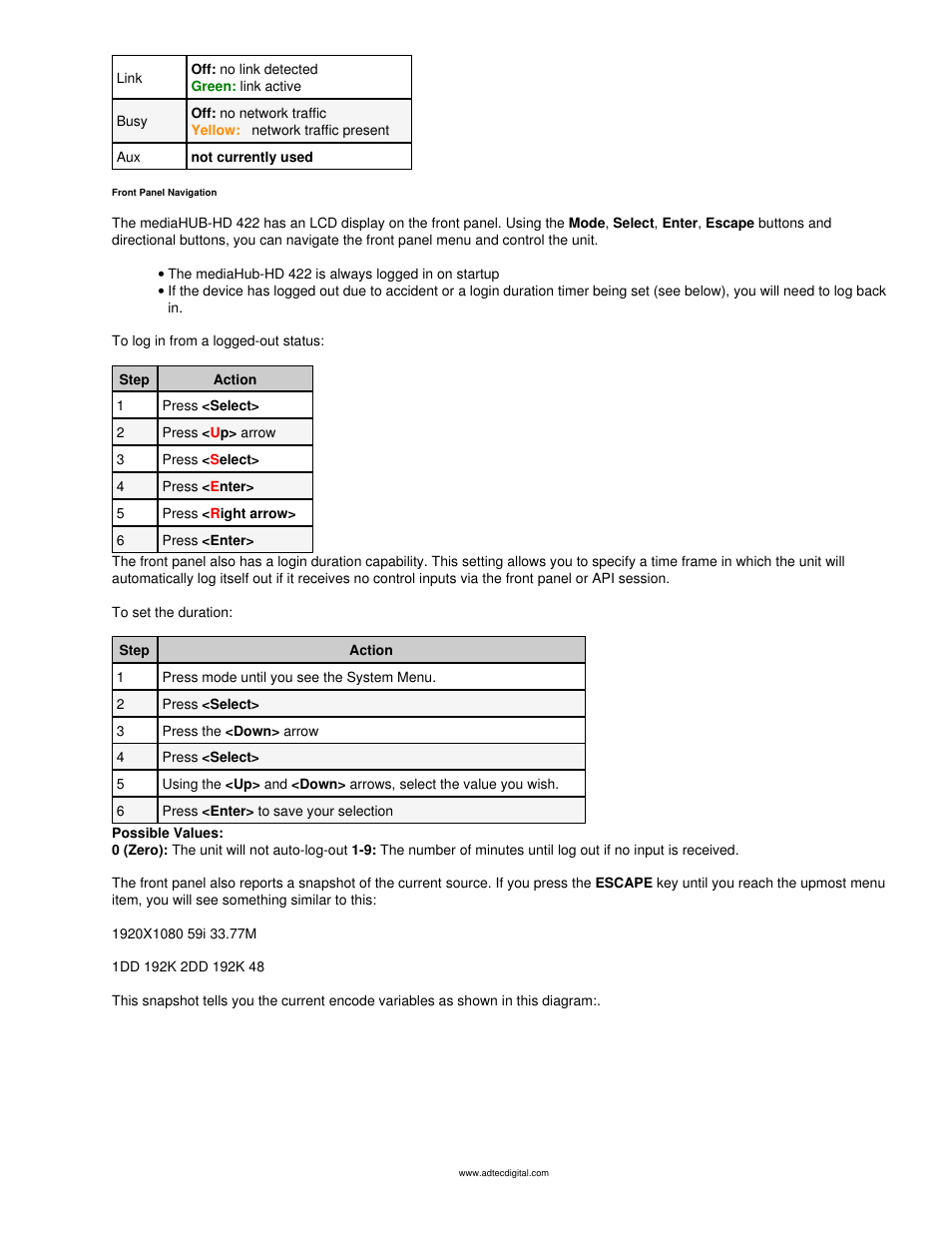 Adtec digital mediaHUB-HD 422 (version 1.01.10_M_2) Manual User Manual | Page 8 / 104