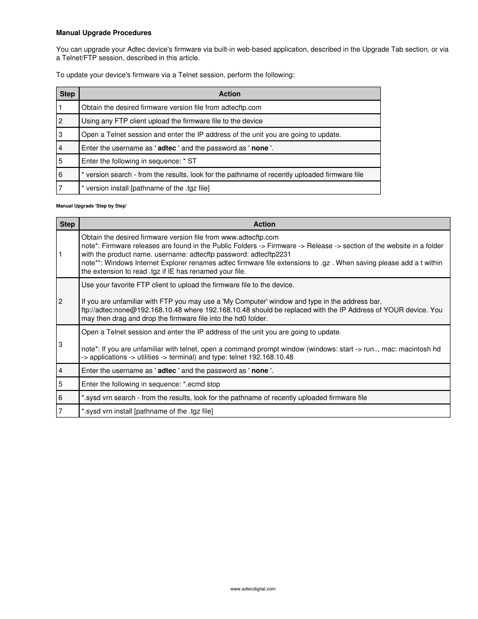 Manual upgrade procedures | Adtec digital mediaHUB-HD 422 (version 1.01.10_M_2) Manual User Manual | Page 84 / 104