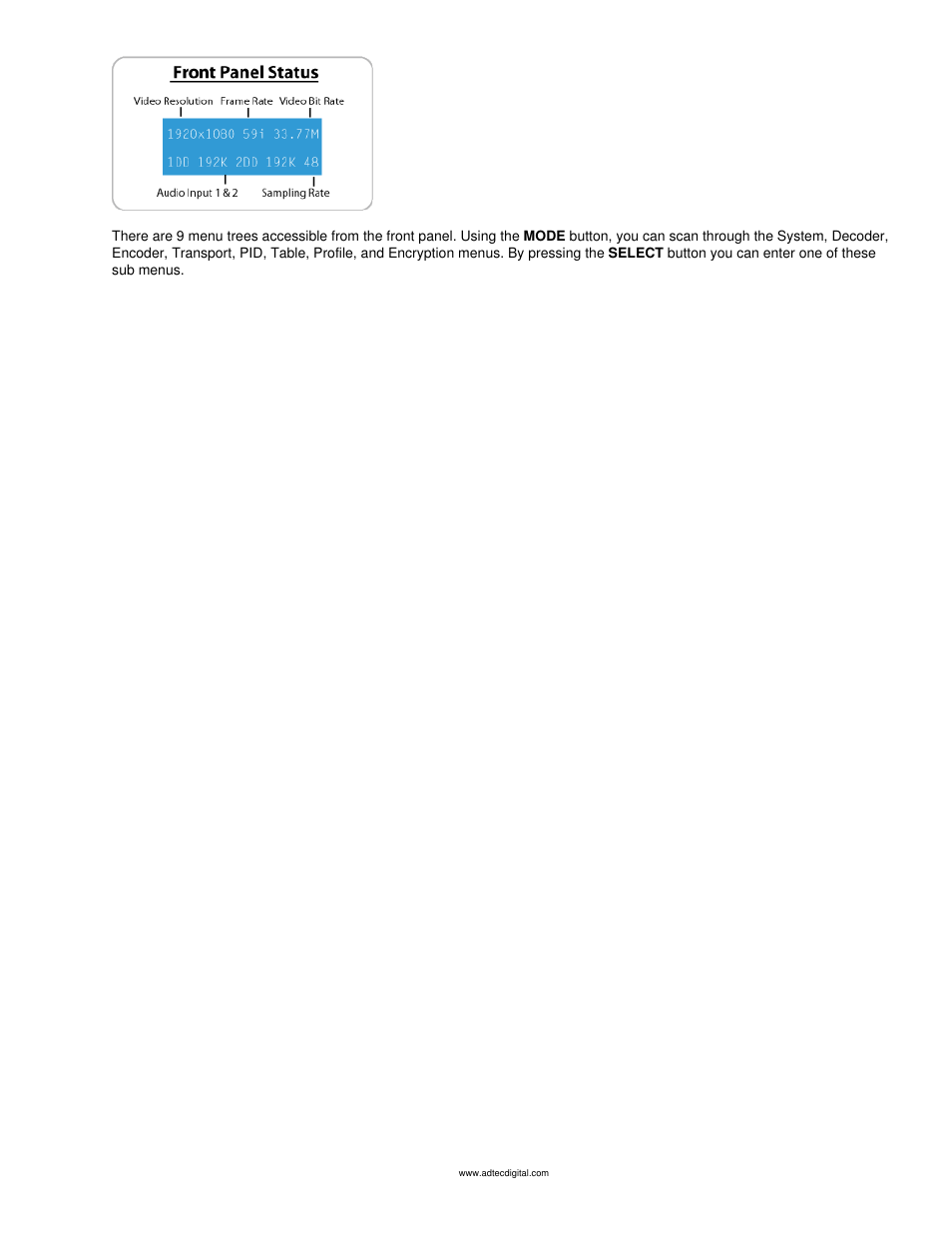 Adtec digital mediaHUB-HD 422 (version 1.01.10_M_2) Manual User Manual | Page 9 / 104