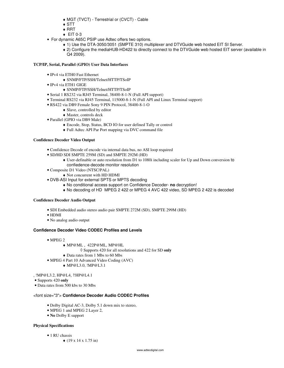 Adtec digital mediaHUB-HD 422 (version 1.01.10_M_2) Manual User Manual | Page 92 / 104