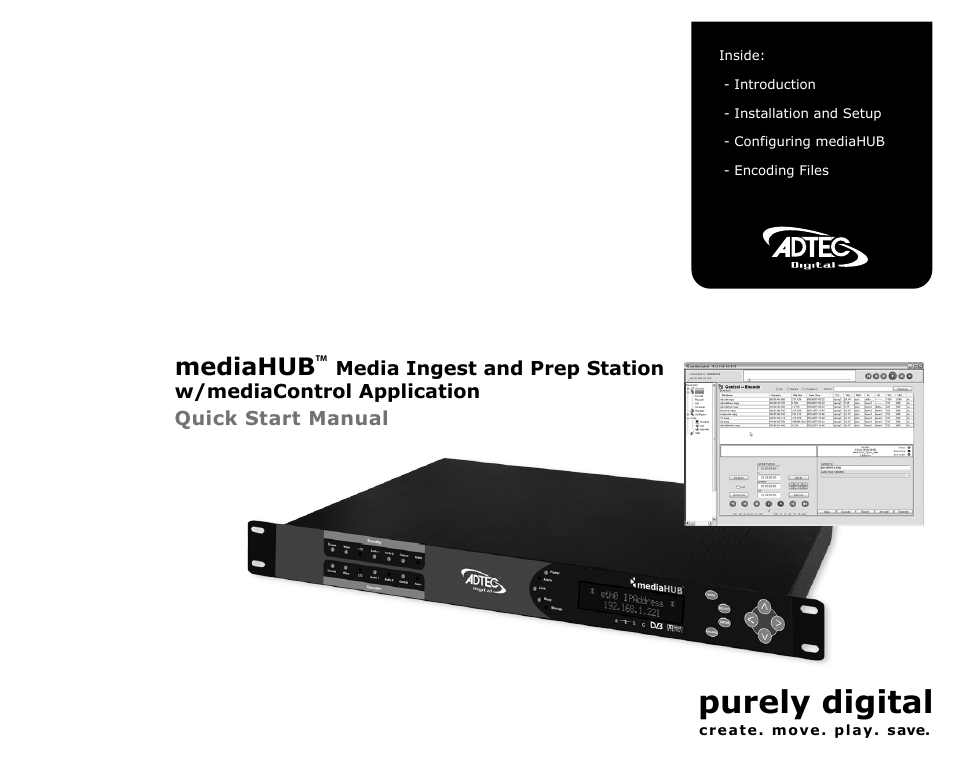 Adtec digital mediaHUB (version 02.00.13) User Manual | 24 pages