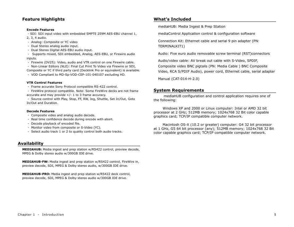 Availability, What’s included, System requirements | Adtec digital mediaHUB (version 02.00.13) User Manual | Page 7 / 24