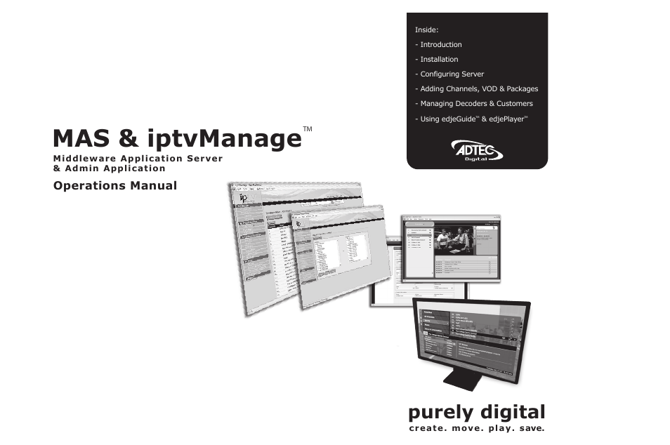Adtec digital MAS & iptvManage User Manual | 44 pages