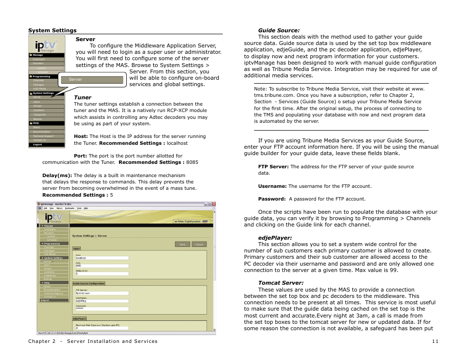 Adtec digital MAS & iptvManage User Manual | Page 13 / 44