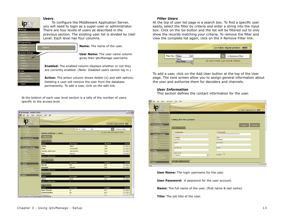 Adtec digital MAS & iptvManage User Manual | Page 15 / 44