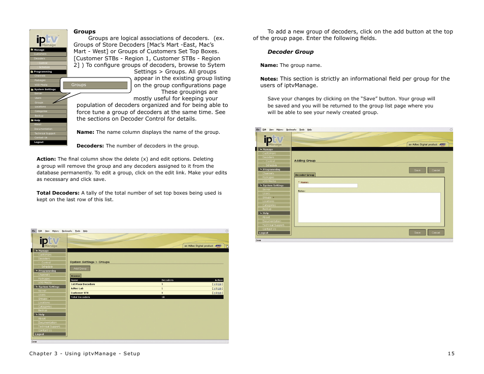 Adtec digital MAS & iptvManage User Manual | Page 17 / 44