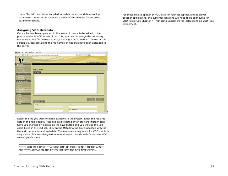 Adtec digital MAS & iptvManage User Manual | Page 29 / 44