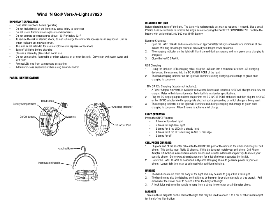 Aervoe Wind'N Go Vers-A-Light User Manual | 2 pages