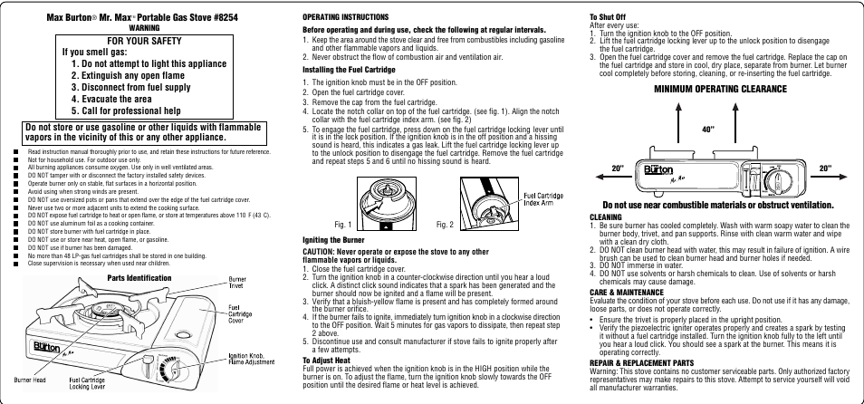 Aervoe Mr. Max Table Top Burner User Manual | Page 2 / 2