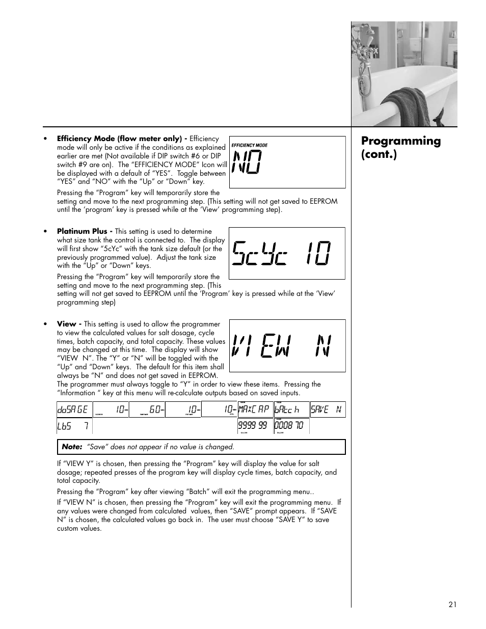 Programming (cont.) | Culligan Platinum Plus Series User Manual | Page 25 / 60