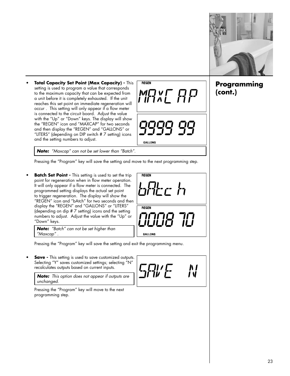 Programming (cont.) | Culligan Platinum Plus Series User Manual | Page 27 / 60