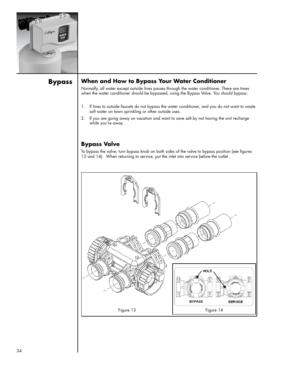 Bypass | Culligan Platinum Plus Series User Manual | Page 38 / 60