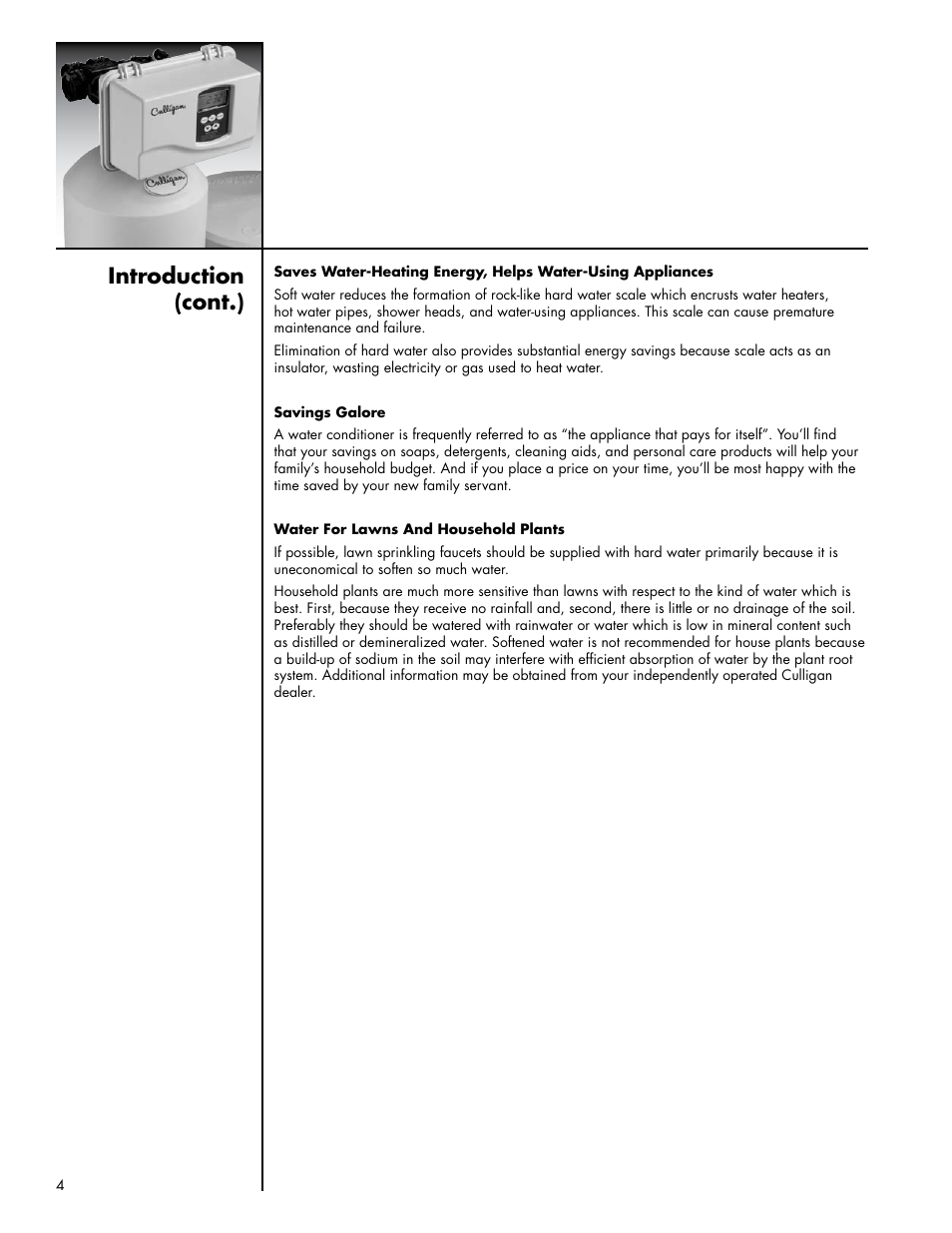 Introduction (cont.) | Culligan Platinum Plus Series User Manual | Page 8 / 60