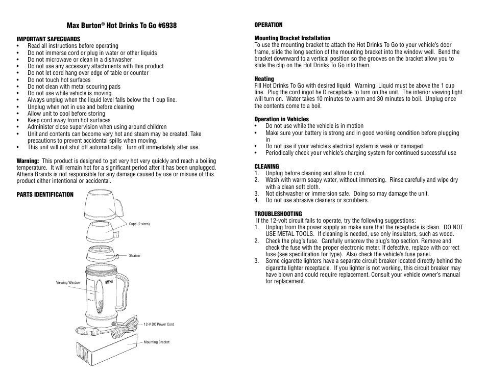 Aervoe Hot Drinks To Go User Manual | 2 pages