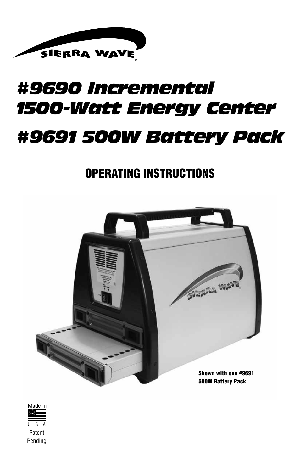 Aervoe 500-Watt Battery Pack User Manual | 12 pages