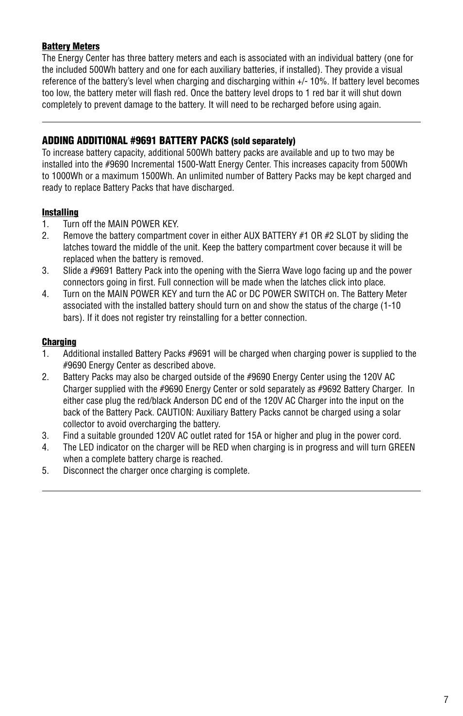 Aervoe 500-Watt Battery Pack User Manual | Page 7 / 12