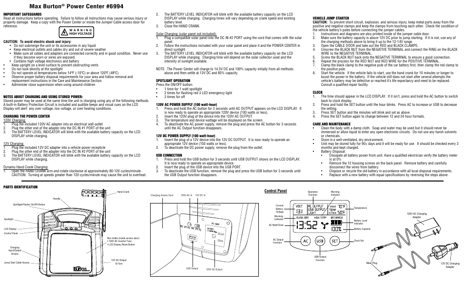 Aervoe Power Center 100 User Manual | 2 pages