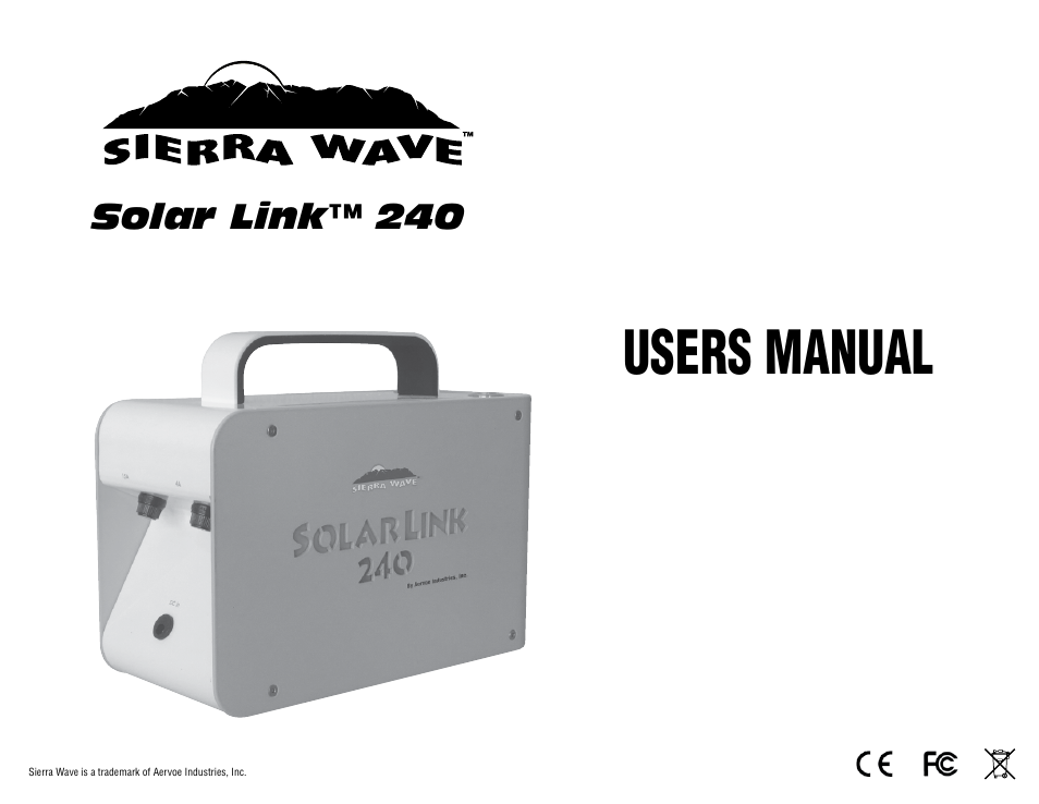 Aervoe Solar Link 240 User Manual | 4 pages