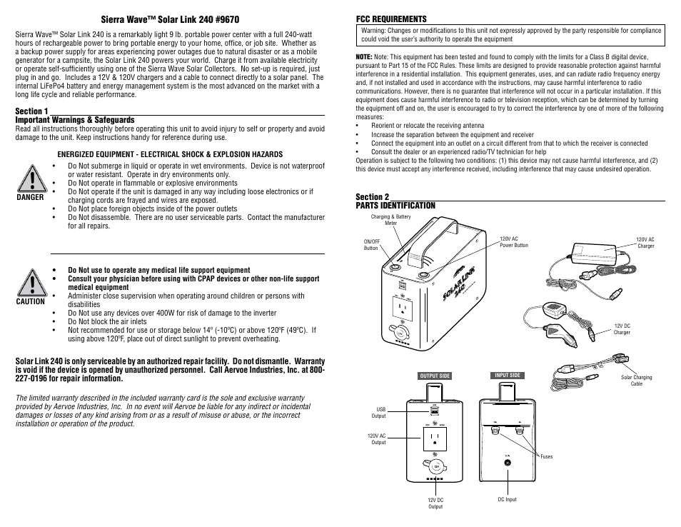 Aervoe Solar Link 240 User Manual | Page 2 / 4