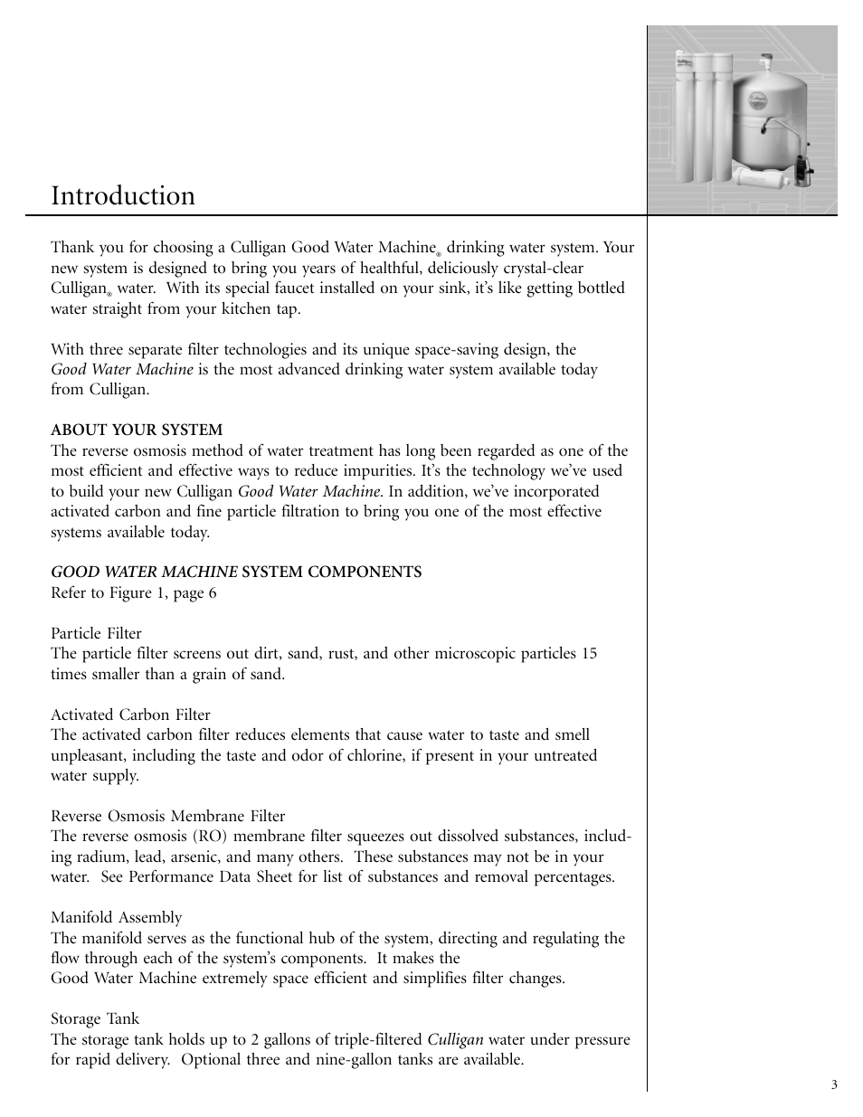 Introduction | Culligan GoodWater Machine DrinkingWater System User Manual | Page 5 / 21