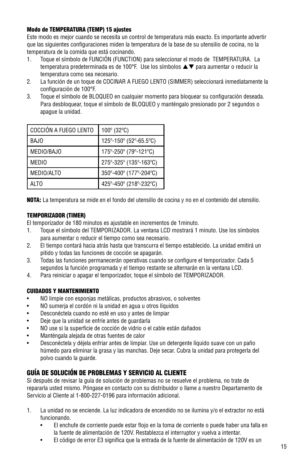 Aervoe Digital Choice Induction Cooktop User Manual | Page 15 / 16