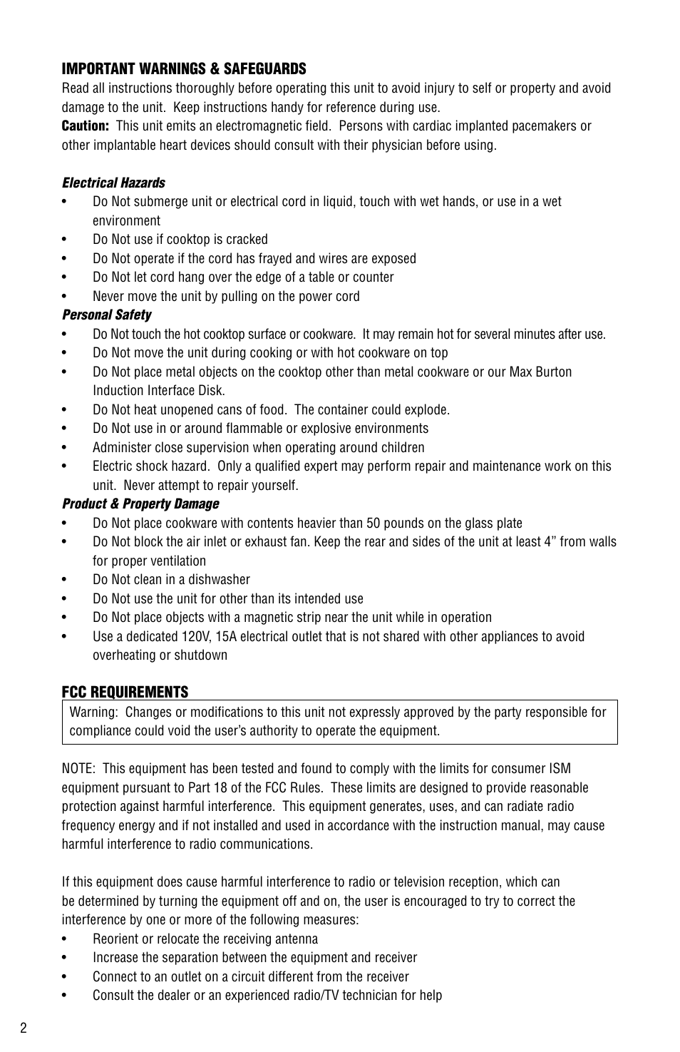 Aervoe Digital Choice Induction Cooktop User Manual | Page 2 / 16
