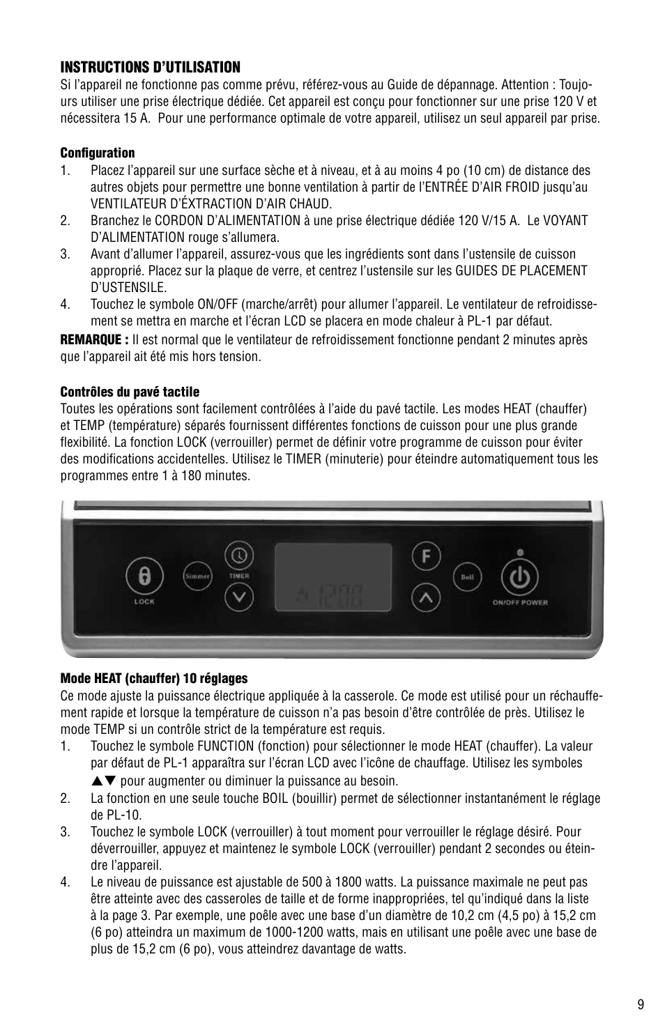 Aervoe Digital Choice Induction Cooktop User Manual | Page 9 / 16