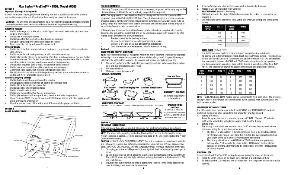 Max burton | Aervoe ProChef-1800 Induction Cooktop User Manual | Page 2 / 2