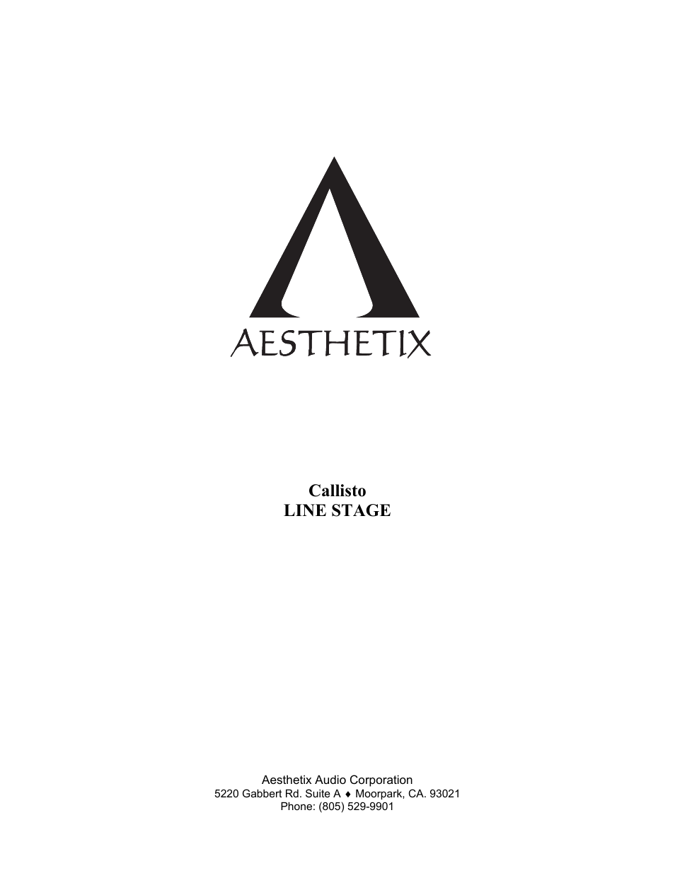 Aesthetix Callisto User Manual | 5 pages