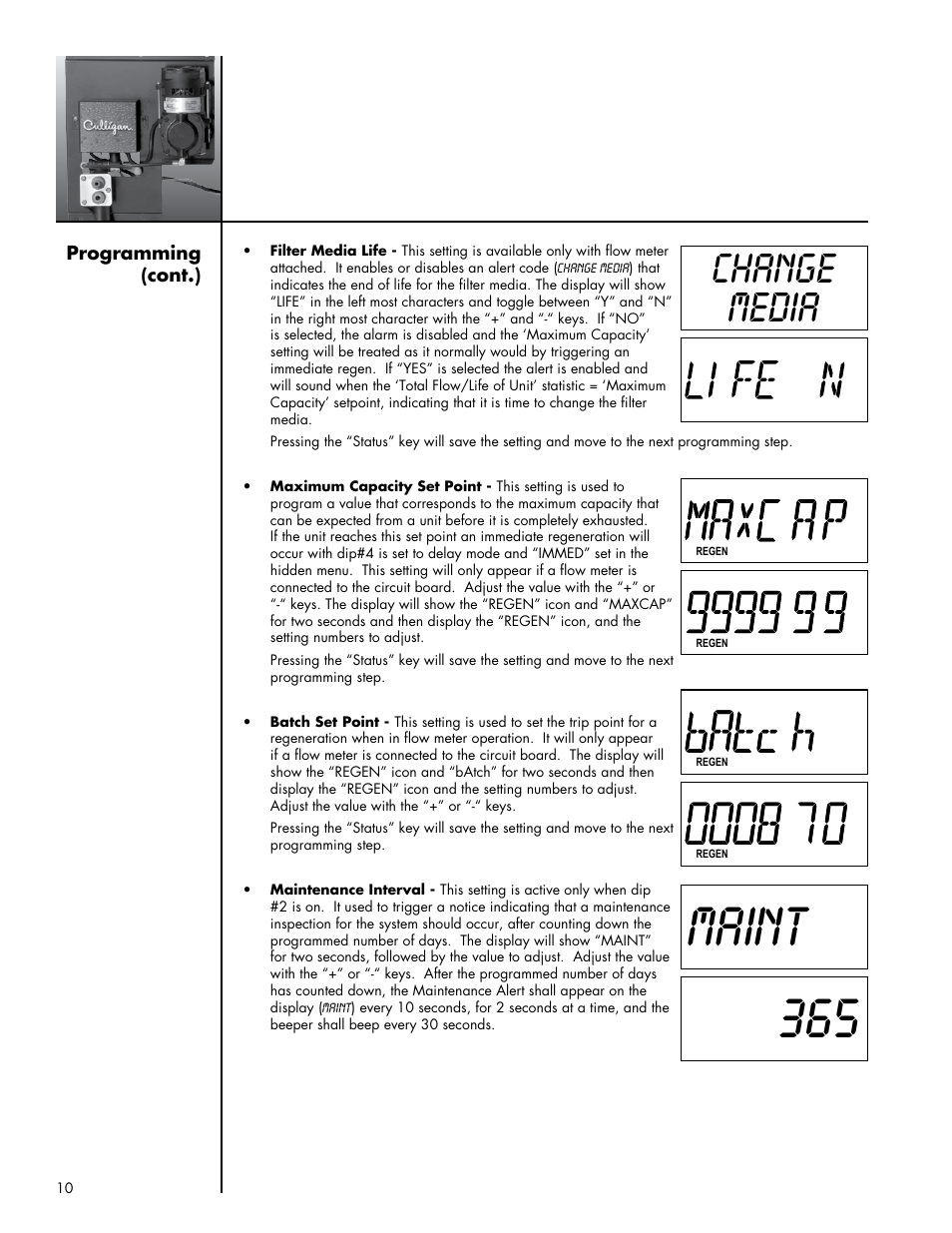 Maint 365, Change media | Culligan Sulfur-Cleer User Manual | Page 14 / 27