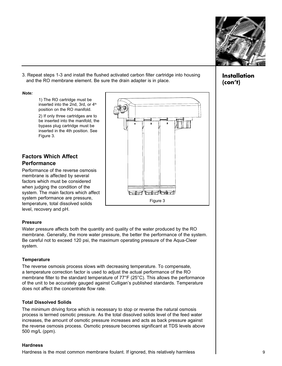 Culligan Aqua-Cleer Advanced Drinking Water Systems User Manual | Page 9 / 59