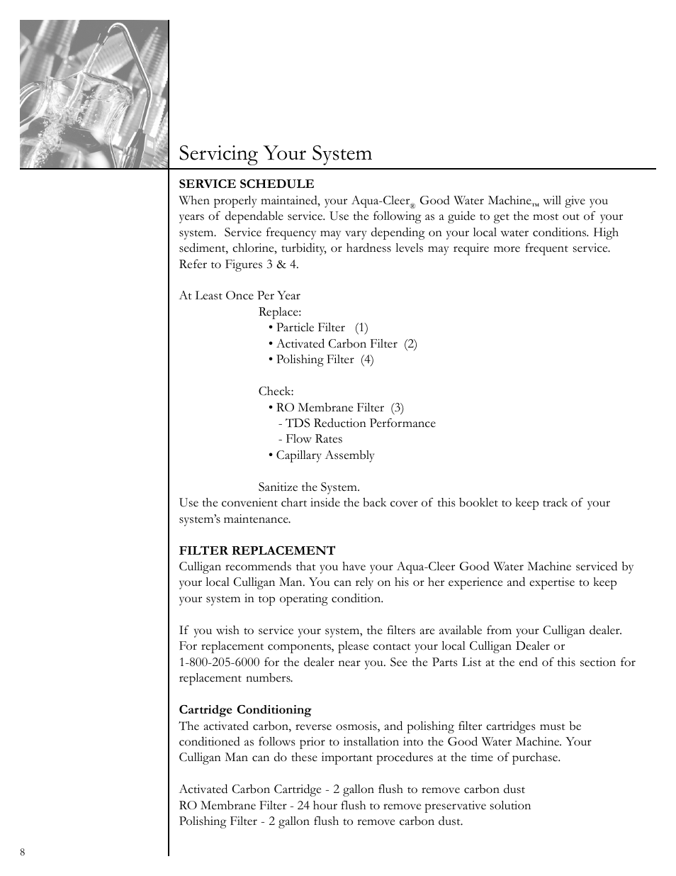 Servicing your system | Culligan Aqua-Cleer User Manual | Page 10 / 21