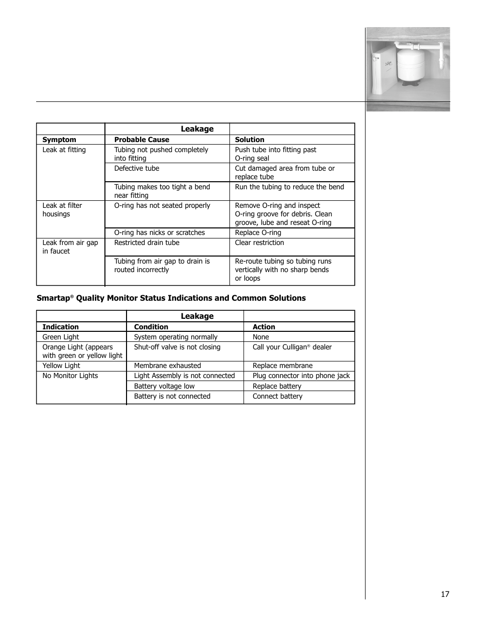 Culligan Drinking Water System User Manual | Page 17 / 23