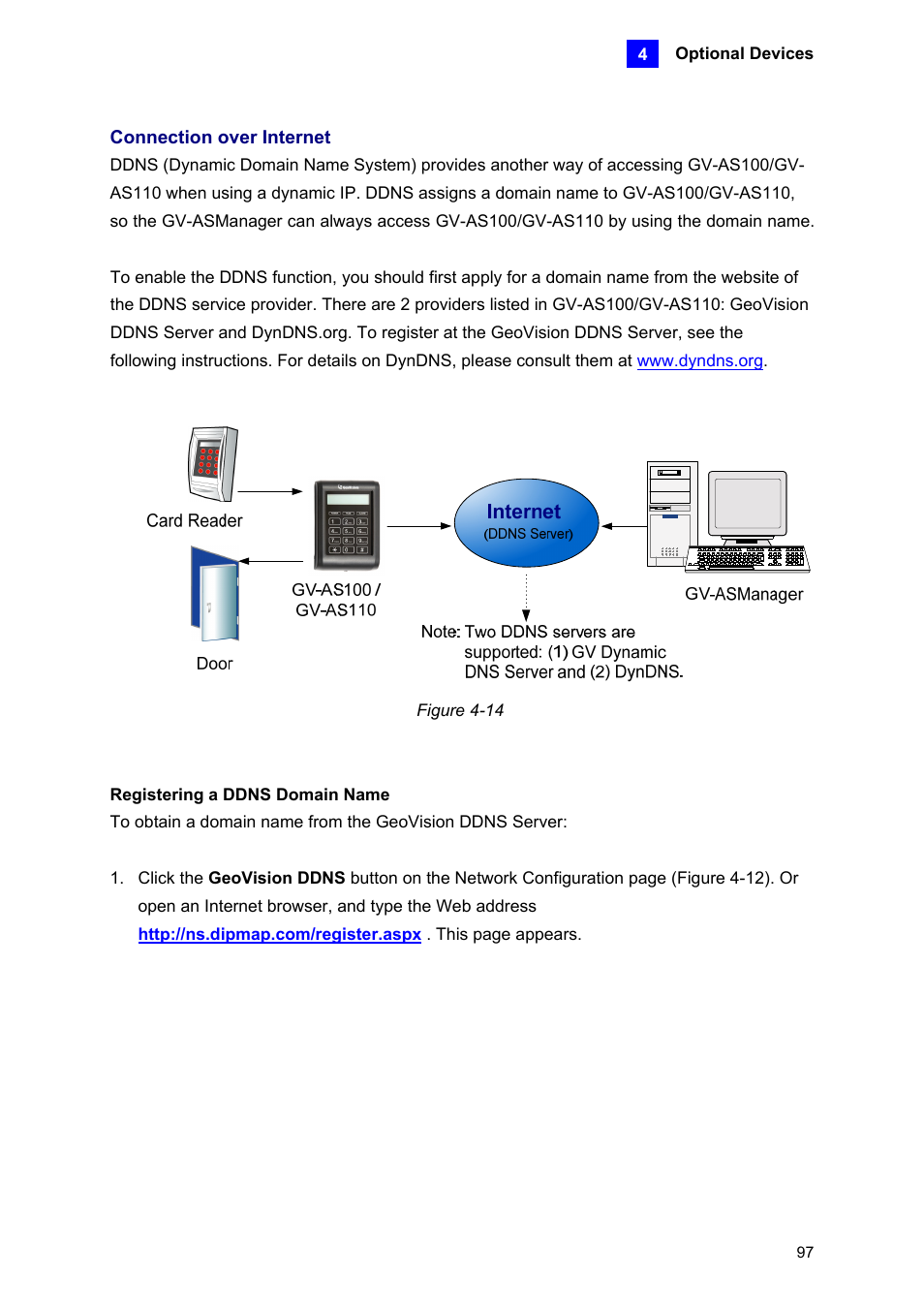 Connection over internet, Registering a ddns domain name | AGI Security GV-CONCT User Manual | Page 107 / 172