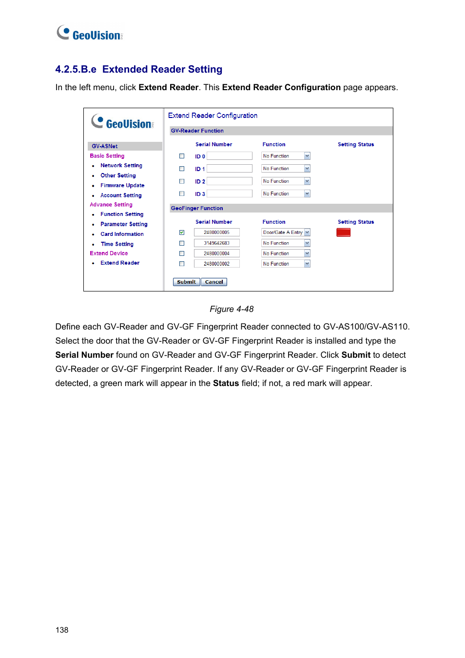 B.e extended reader setting | AGI Security GV-CONCT User Manual | Page 148 / 172
