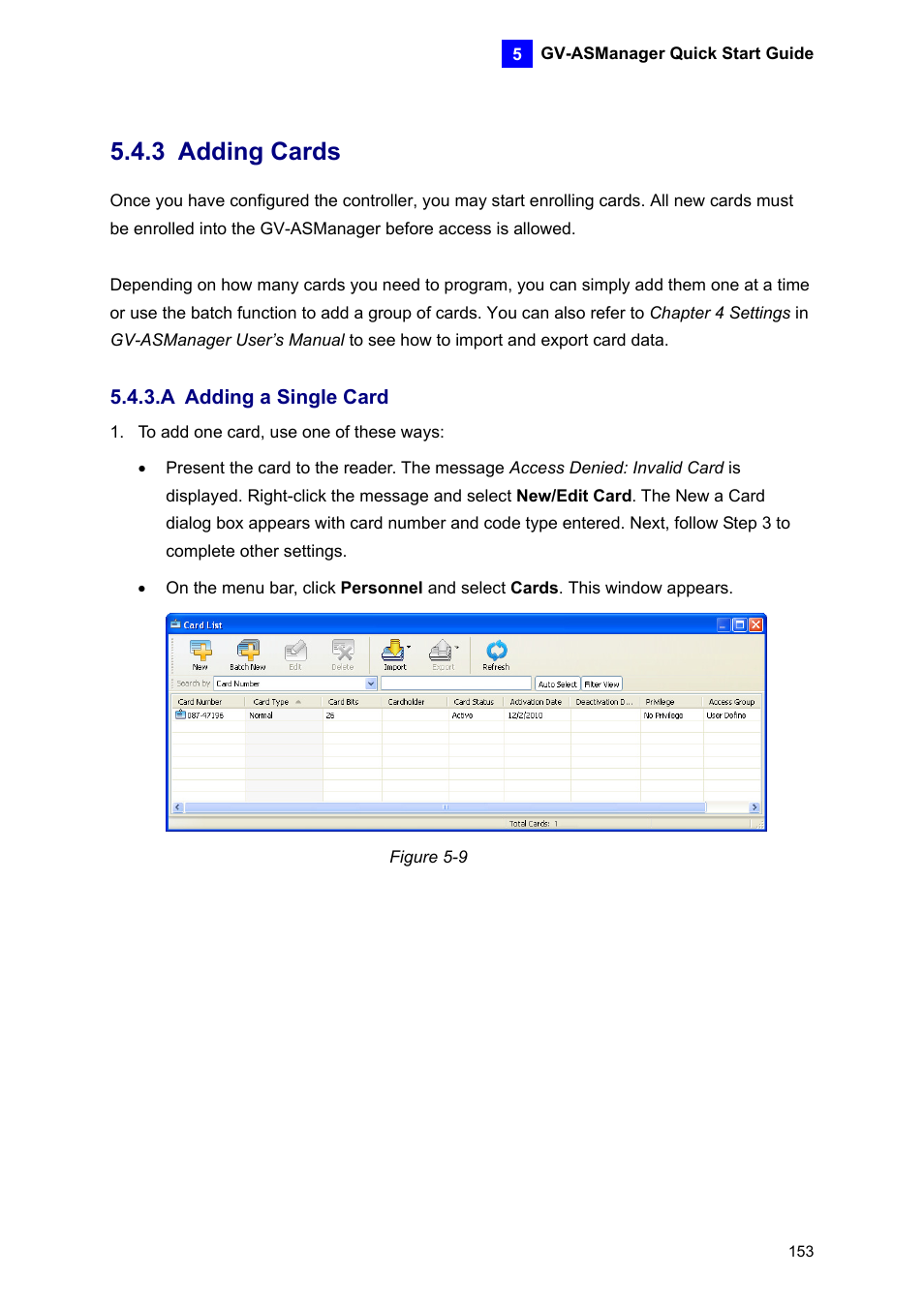 3 adding cards, A adding a single card | AGI Security GV-CONCT User Manual | Page 163 / 172