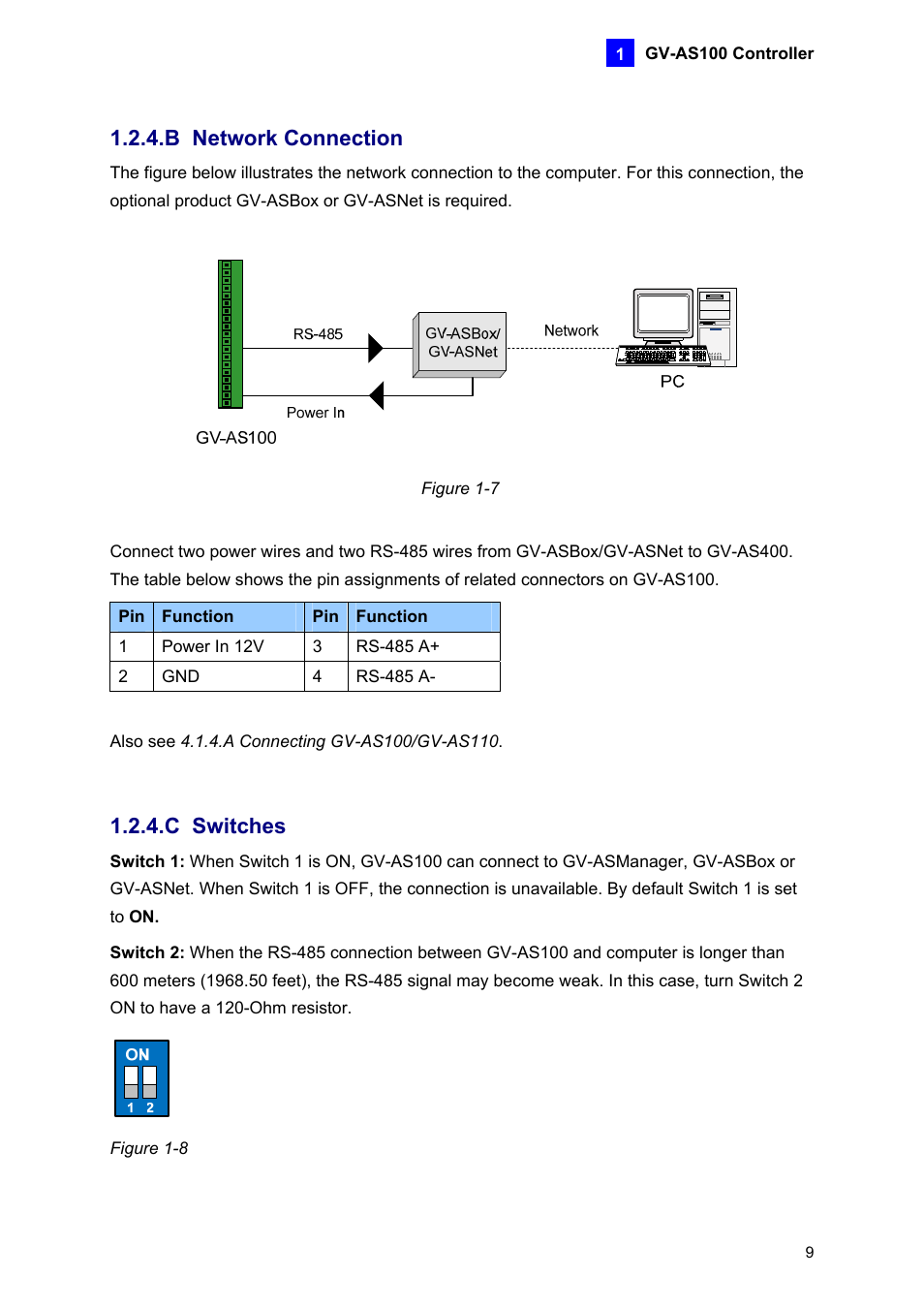 B network connection, C switches | AGI Security GV-CONCT User Manual | Page 19 / 172