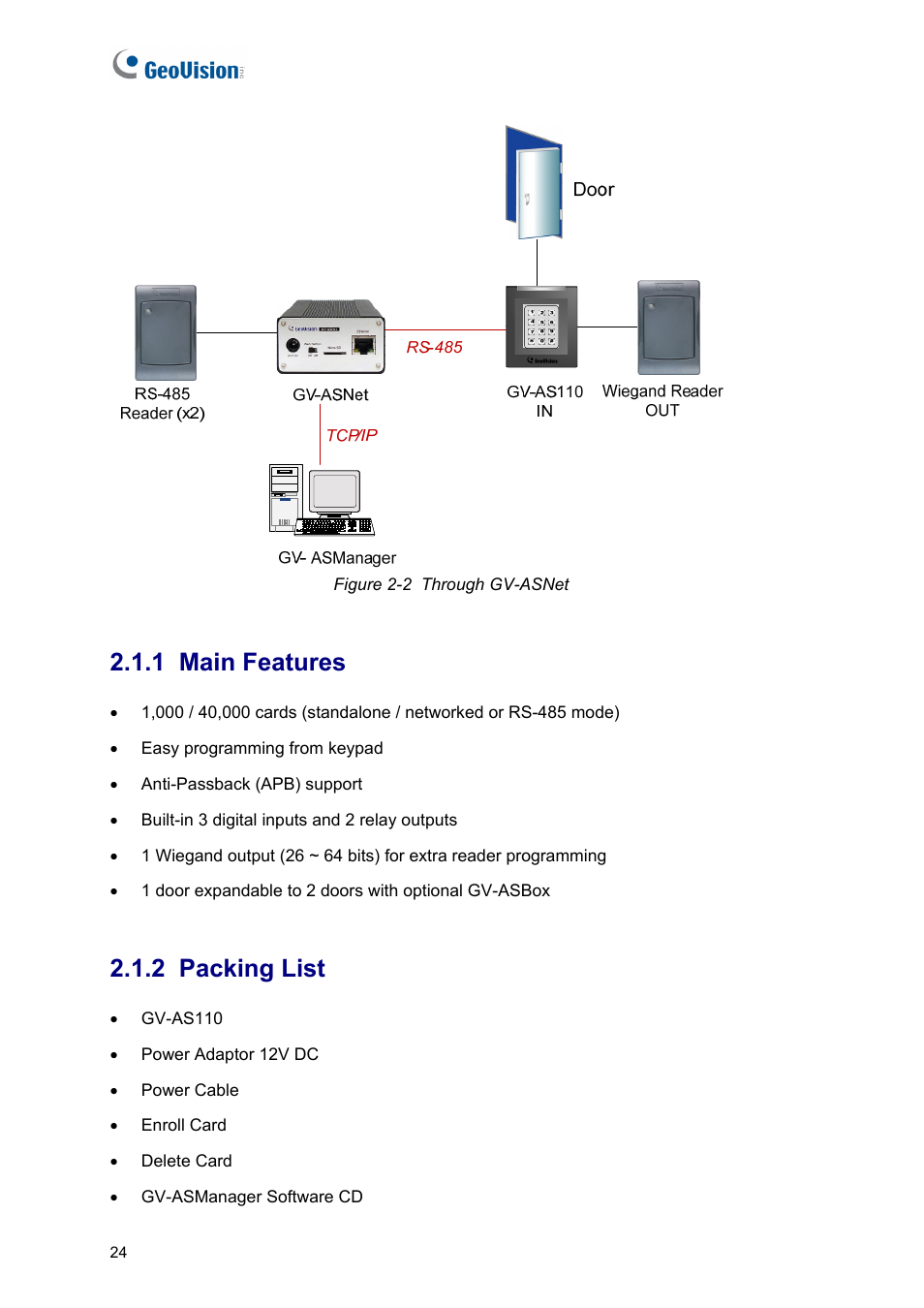 1 main features, 2 packing list | AGI Security GV-CONCT User Manual | Page 34 / 172