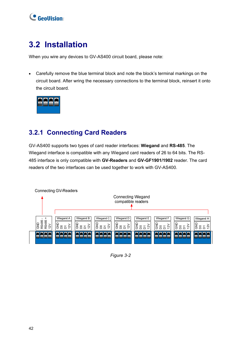 2 installation, 1 connecting card readers, Figure 3-2 | AGI Security GV-CONCT User Manual | Page 52 / 172
