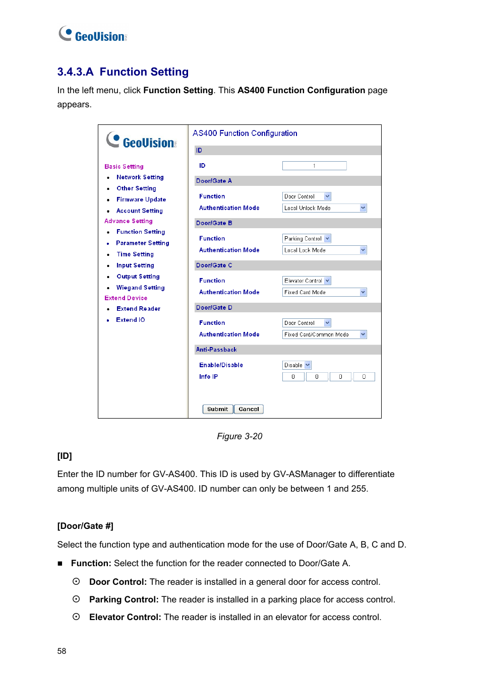 A function setting | AGI Security GV-CONCT User Manual | Page 68 / 172