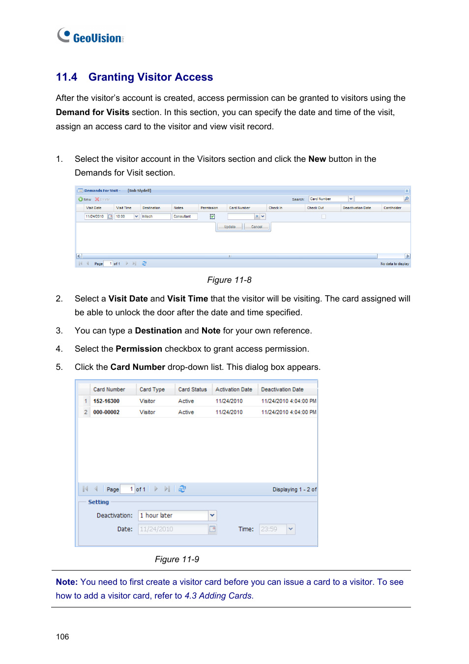 4 granting visitor access | AGI Security GVASBOX-100 User Manual | Page 114 / 138