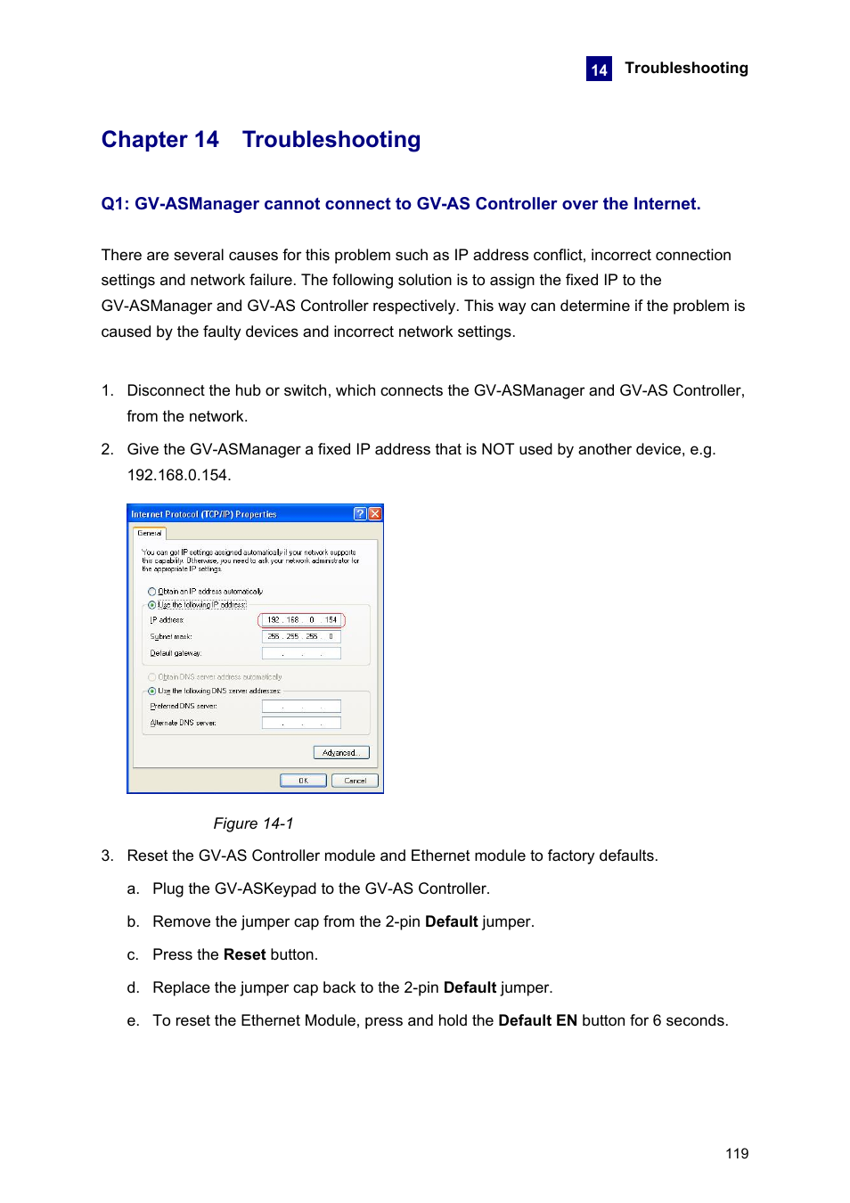 Chapter 14 troubleshooting | AGI Security GVASBOX-100 User Manual | Page 127 / 138