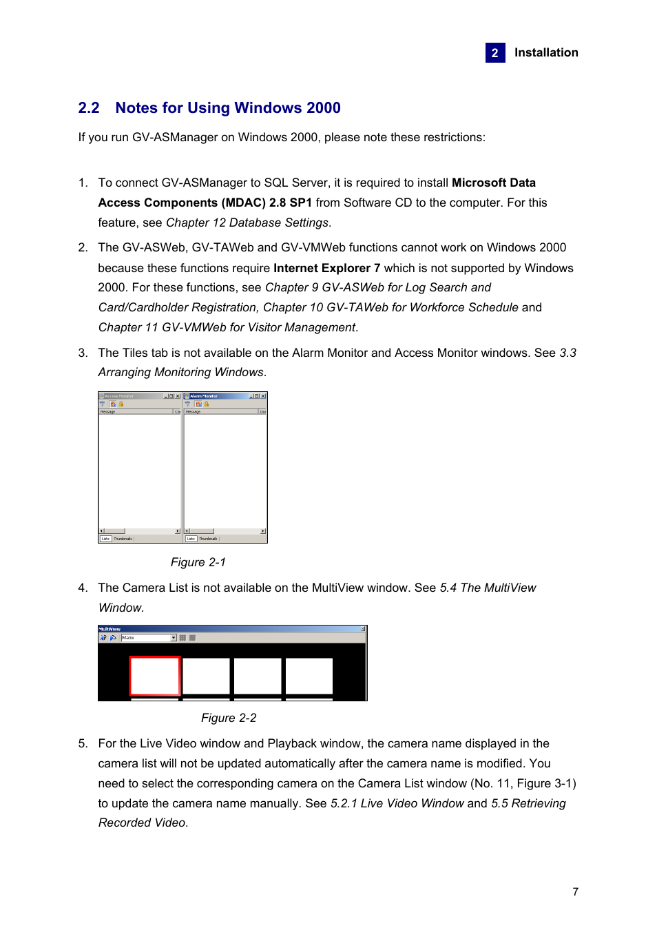 2 notes for using windows 2000 | AGI Security GVASBOX-100 User Manual | Page 15 / 138