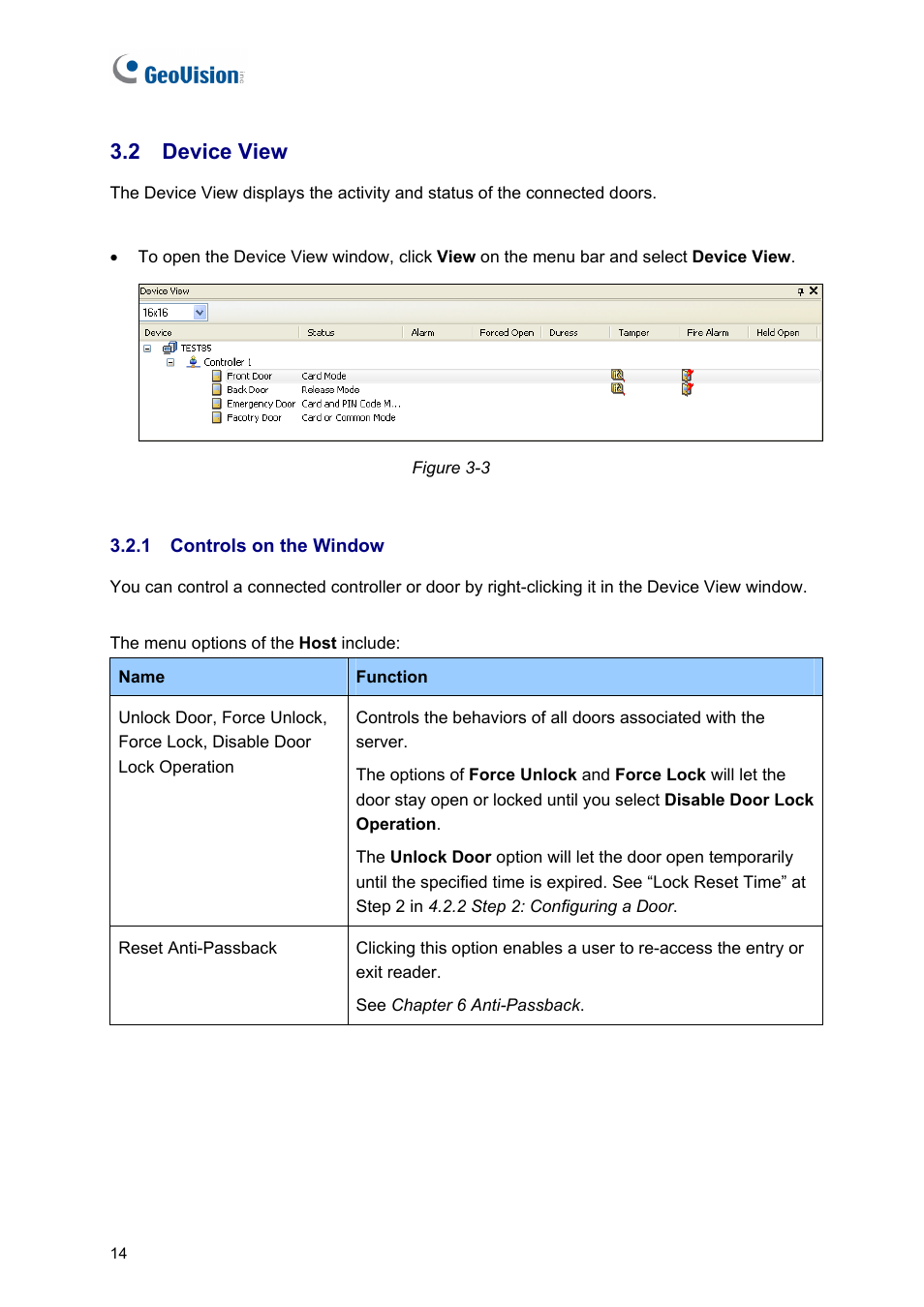 2 device view, 1 controls on the window | AGI Security GVASBOX-100 User Manual | Page 22 / 138