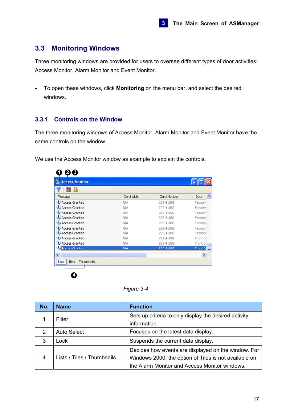 3 monitoring windows, 1 controls on the window | AGI Security GVASBOX-100 User Manual | Page 25 / 138