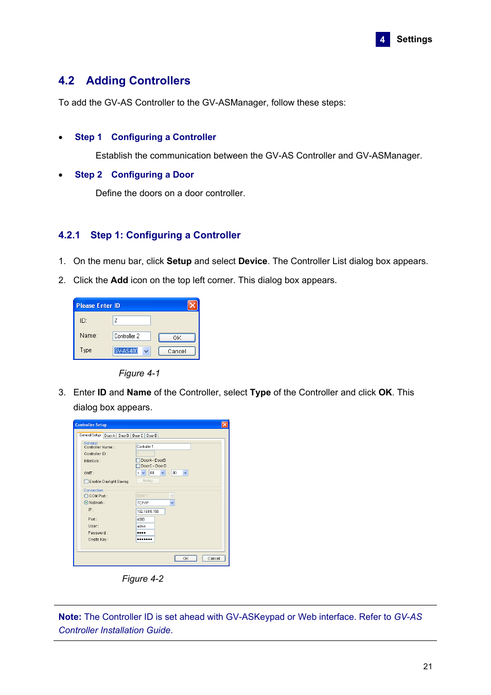 2 adding controllers, 1 step 1: configuring a controller | AGI Security GVASBOX-100 User Manual | Page 29 / 138