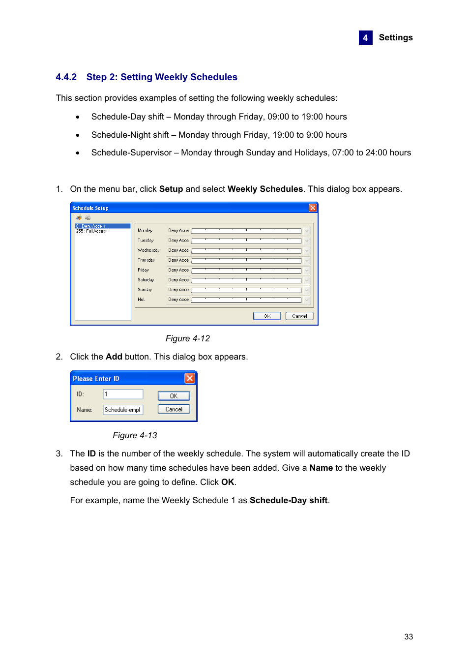 2 step 2: setting weekly schedules | AGI Security GVASBOX-100 User Manual | Page 41 / 138