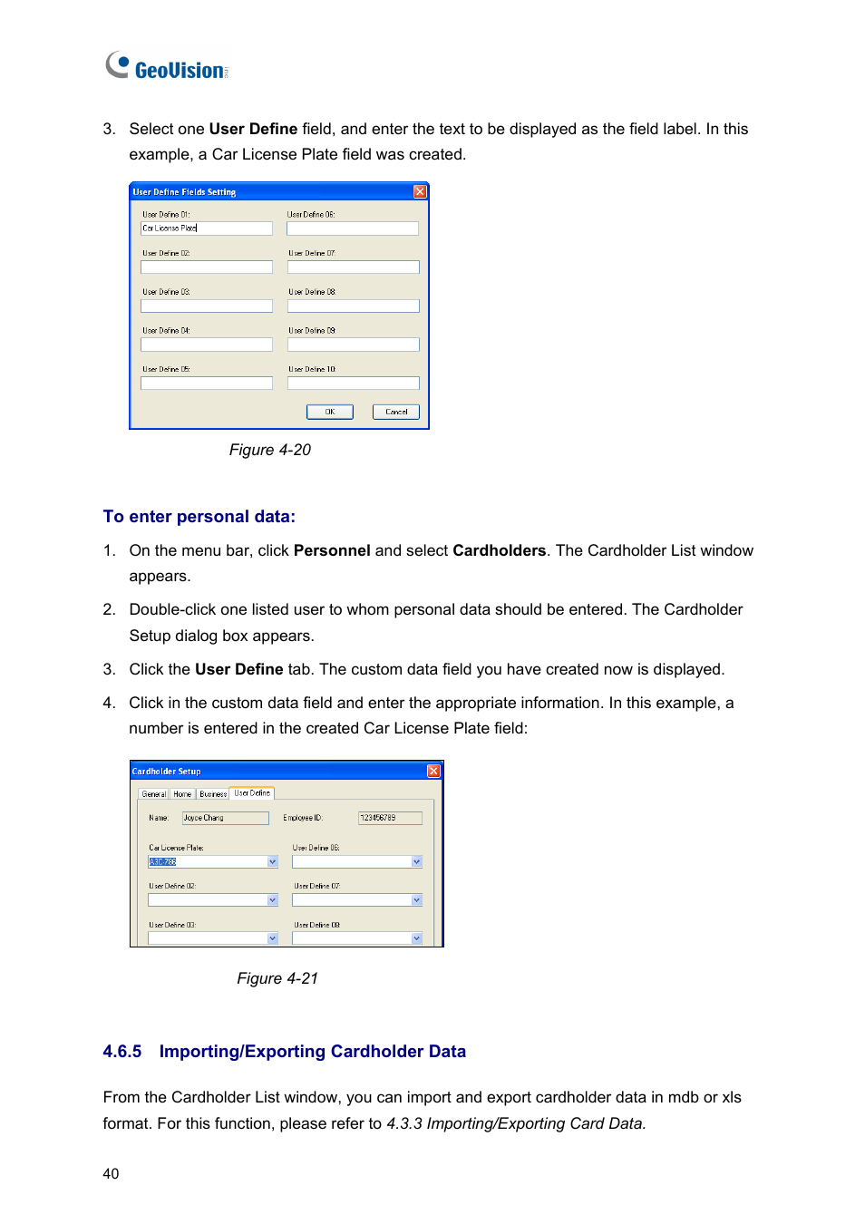 5 importing/exporting cardholder data | AGI Security GVASBOX-100 User Manual | Page 48 / 138