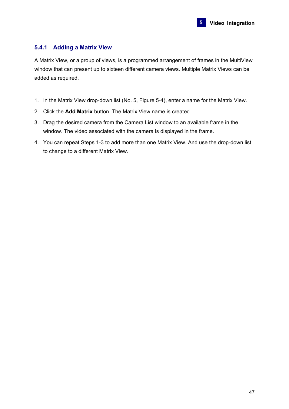 1 adding a matrix view | AGI Security GVASBOX-100 User Manual | Page 55 / 138