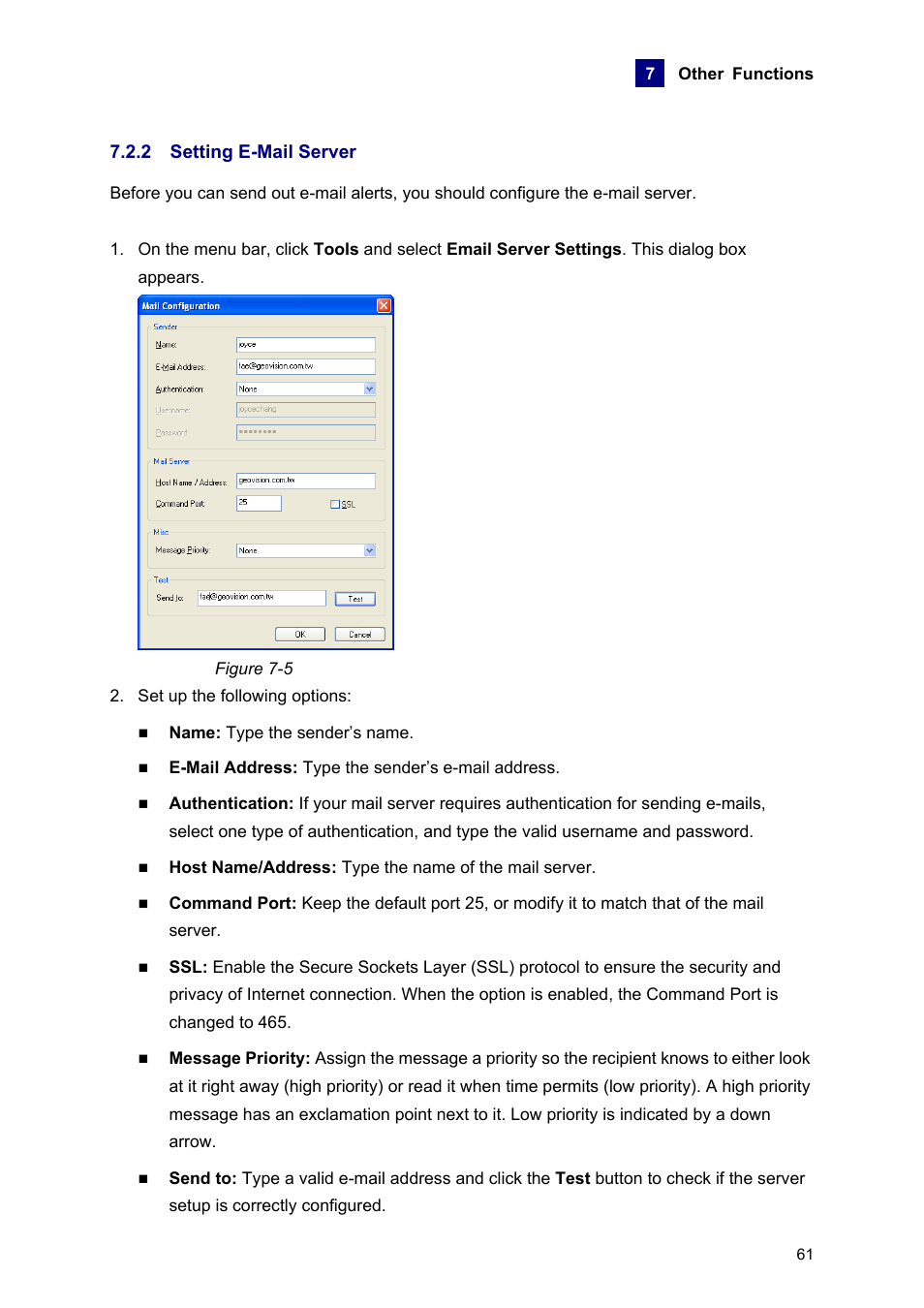 2 setting e-mail server | AGI Security GVASBOX-100 User Manual | Page 69 / 138